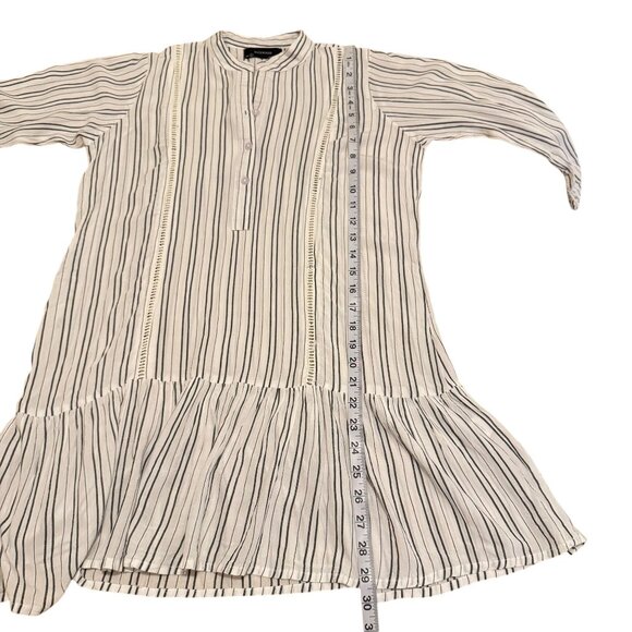 Backwoods Women's Stripe Black & White 3/4 Sleeve Scoop Neck Dress Size S - Picture 5 of 10